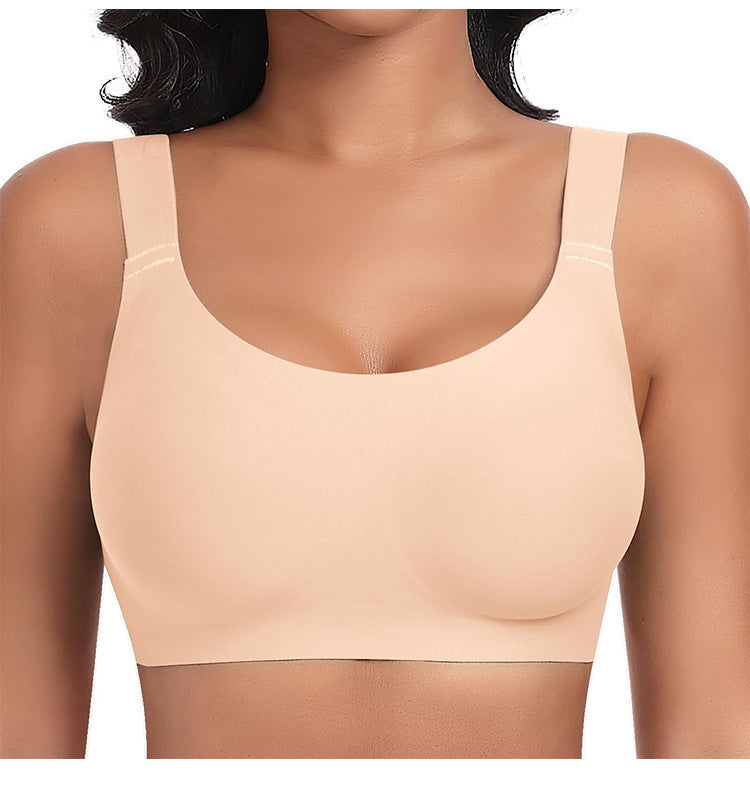Damen Nahtloser Kabelloser Bralette | Bequemer BH mit breiten Trägern und U-Ausschnitt | Glatter, bügelloser Alltags-BH