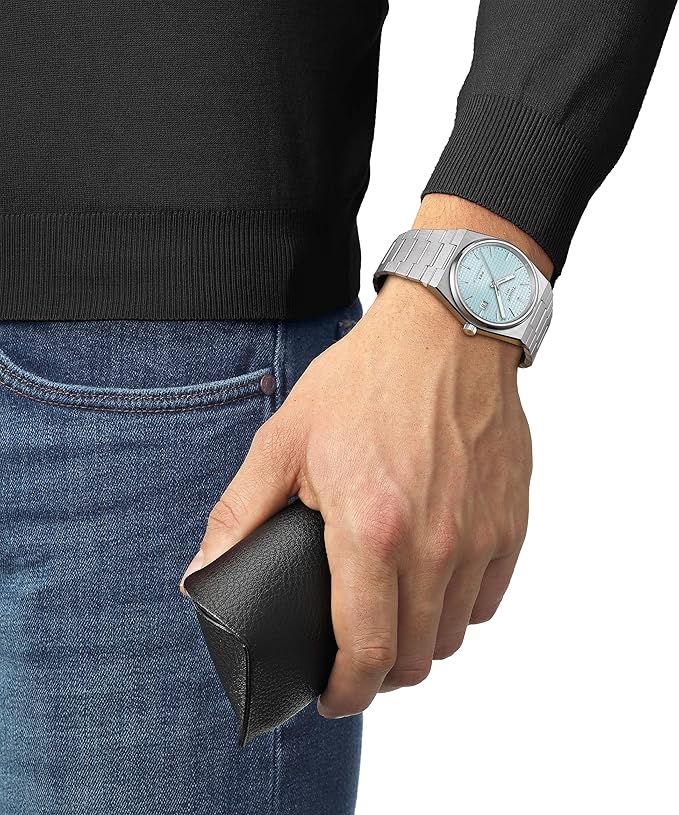 Tissot PRX Powermatic 80 Watch | Ice Blue Checkerboard Dial | Swiss Made Automatic Stainless Steel