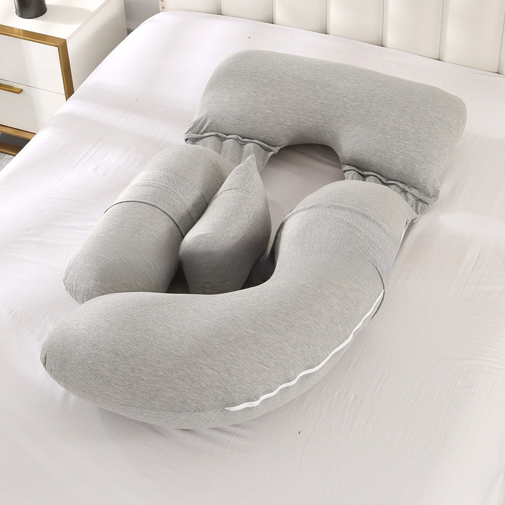 G-Shape Full Body Pregnancy Pillow | Honeycomb Cooling Maternity Pillow with Head Support | Total Belly Back Hip Knee Side Sleeper Cushion | Sage Green