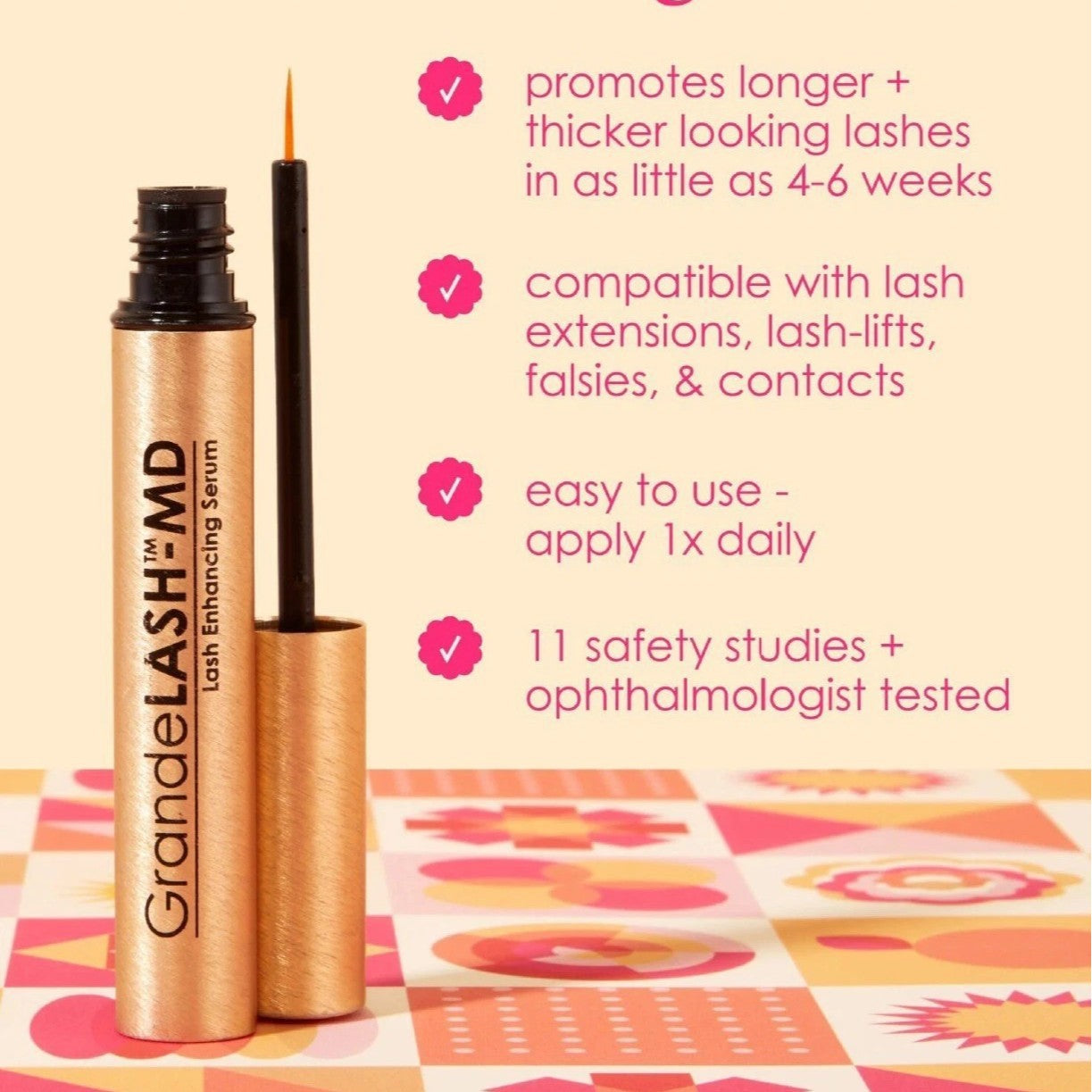 GrandeLASH-MD Lash Enhancing Serum | Clinically Tested Eyelash Growth Serum for Longer, Fuller, Thicker Lashes | Award-Winning Lash Boost Treatment