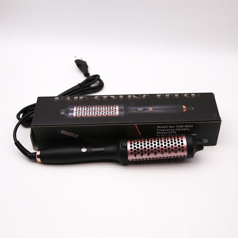 Black Rose Gold Round Hot Air Styling Brush | Be Your Life Designer Volumizing Curl Hair Brush | Professional Corded Ionic Blowout Brush with Gift Box & User Manual