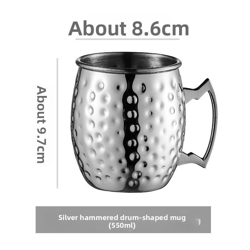 Hammered Moscow Mule Mug | Copper Rose Gold & Black Stainless Steel Cocktail Cup | Premium Bar Drinkware for Home & Party