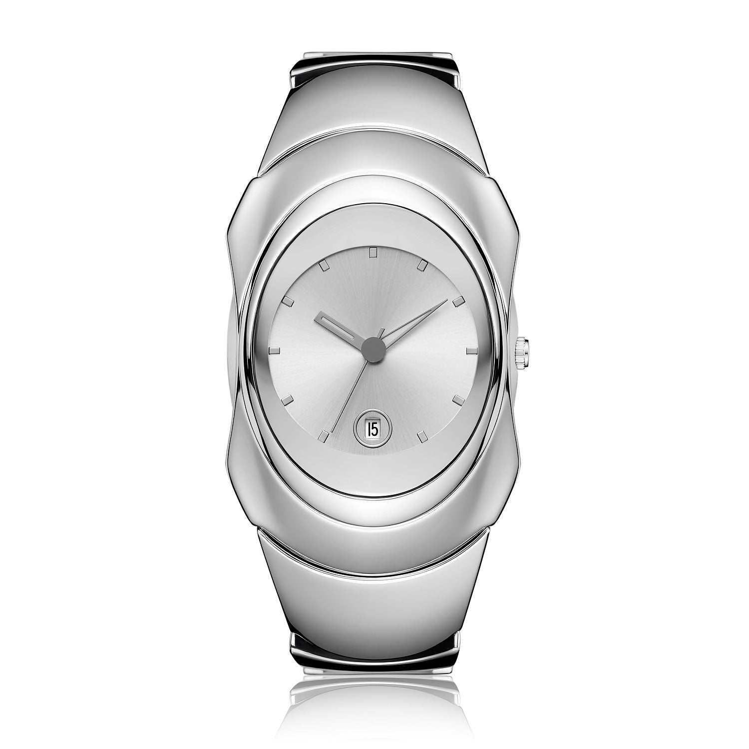 Black Bangle Watch for Women | Elegant All-Black Bracelet Watch with Date Display