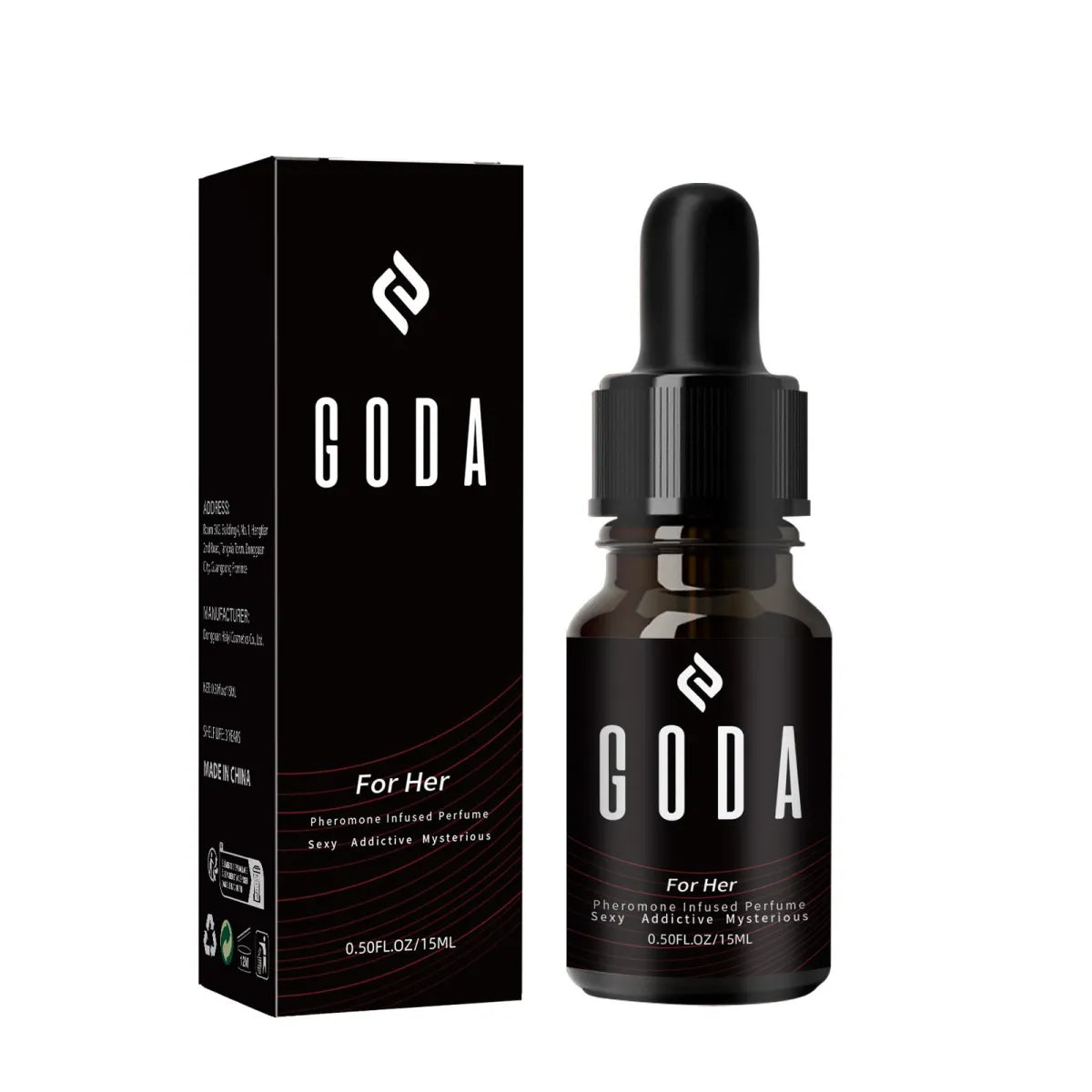 GODA Pheromone Infused Perfume For Her – Set of 2 (2 x 15ml) | Sexy Addictive Mysterious Dropper Fragrance