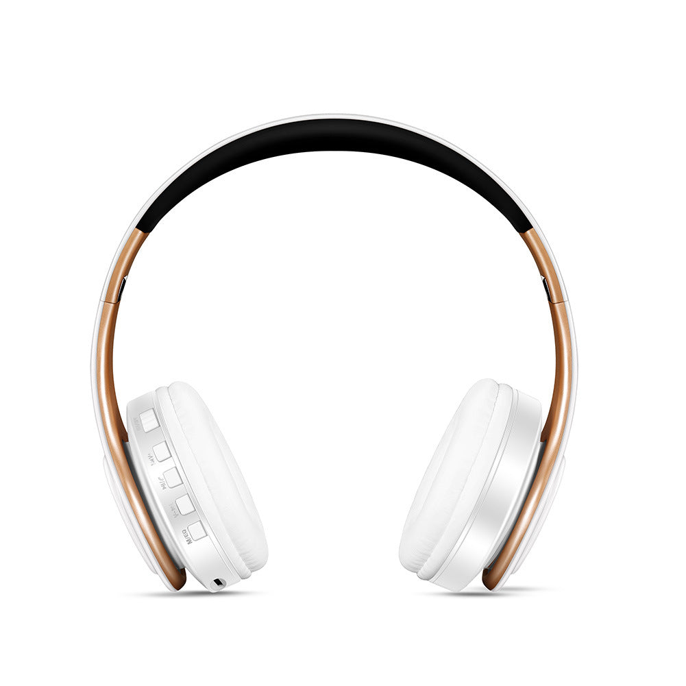 Foldable Bluetooth Wireless Headphones Black Rose Gold Over Ear HiFi Stereo Sound Deep Bass Cushioned Ear Cups Adjustable Headband Volume Control Mic for Music Gaming Travel iPhone Android