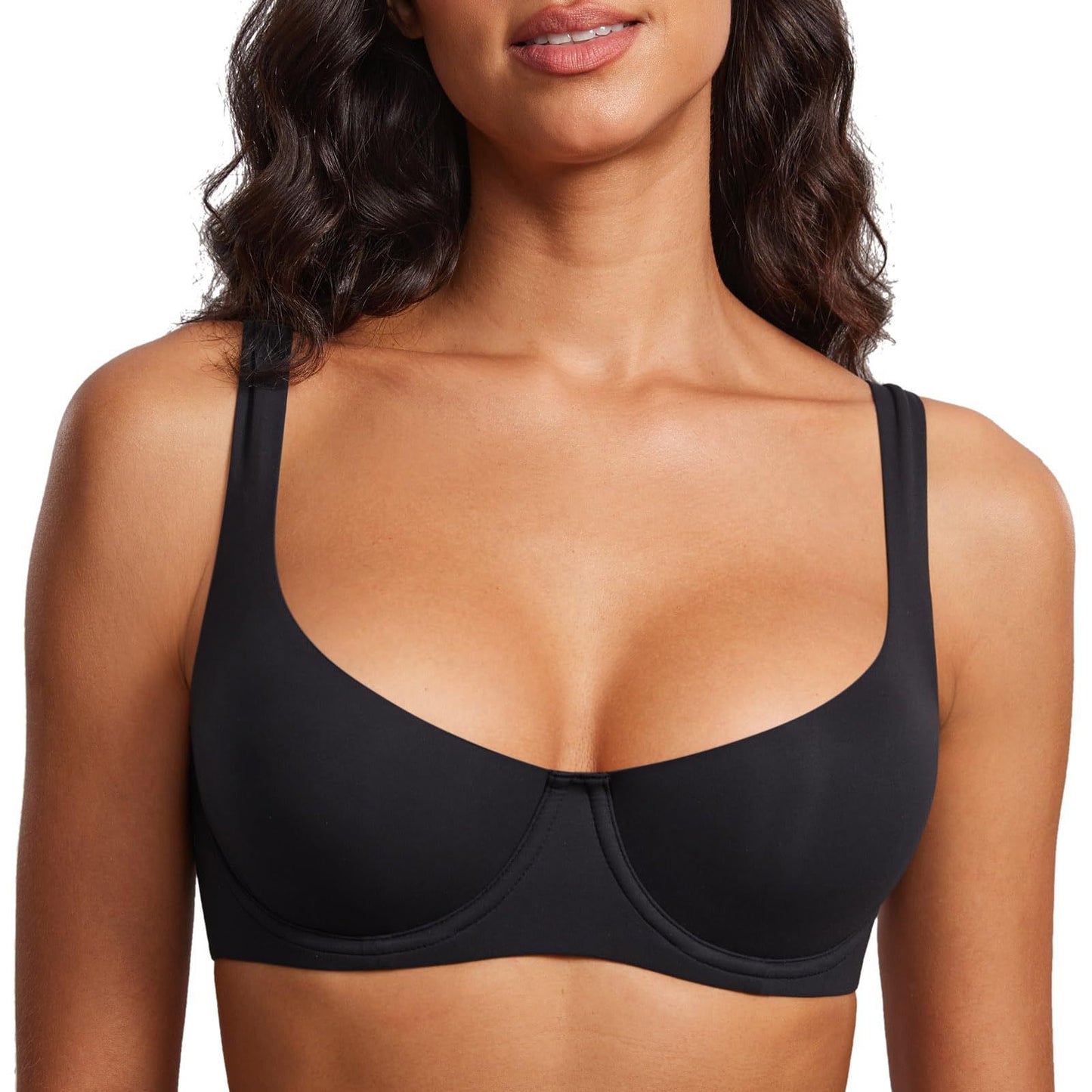 Women's Seamless Wireless Bralette | Smooth Cup Scoop Neck Comfort Bra | Wire-Free Daily Support