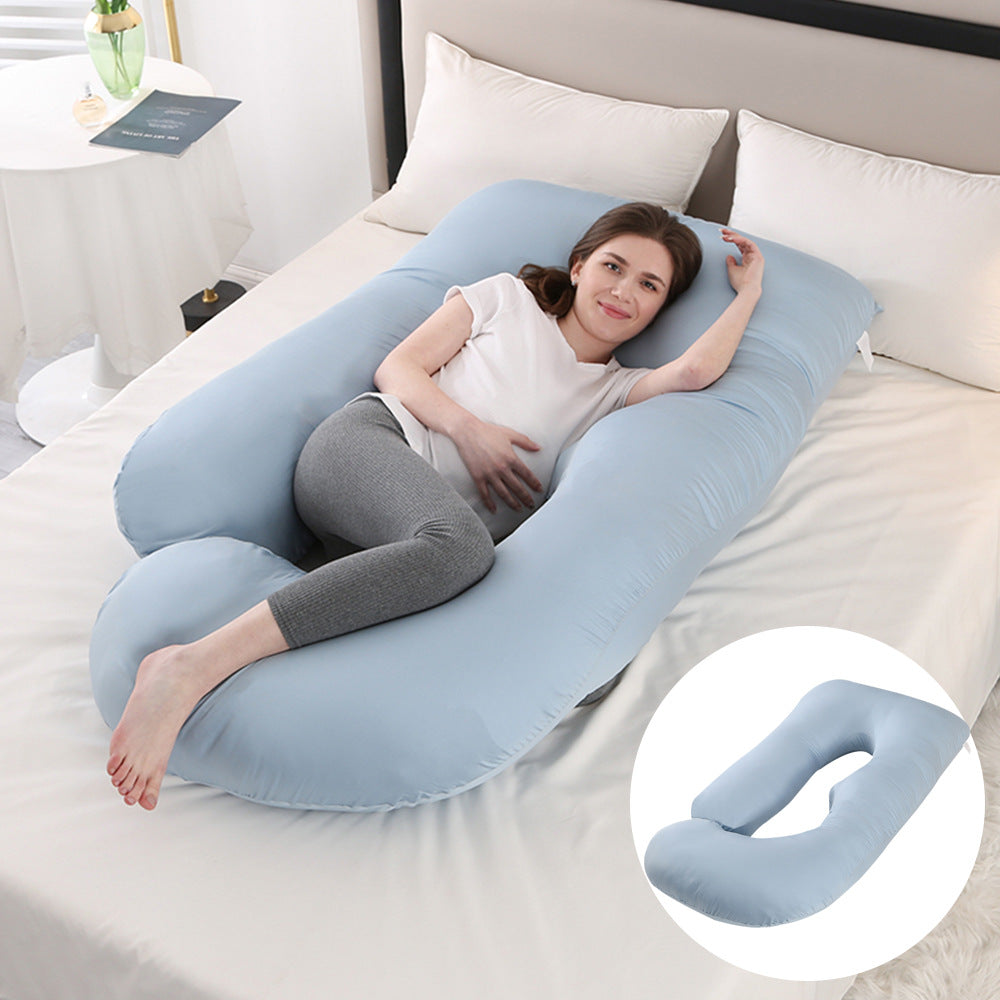 U-Shape Full Body Pregnancy Pillow | Velvet Maternity Body Pillow for Belly Back Hip & Knee Support | Side Sleeper Total Support Cushion | Grey