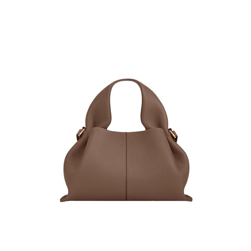 Polene Numero Un Bag in Black Pebbled Leather - Iconic French Handbag | Luxury Shoulder Bag with Top Handle
