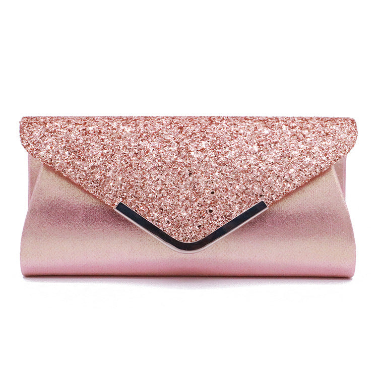 Silver Glitter Envelope Clutch Bag | Sparkly Evening Purse for Wedding & Prom