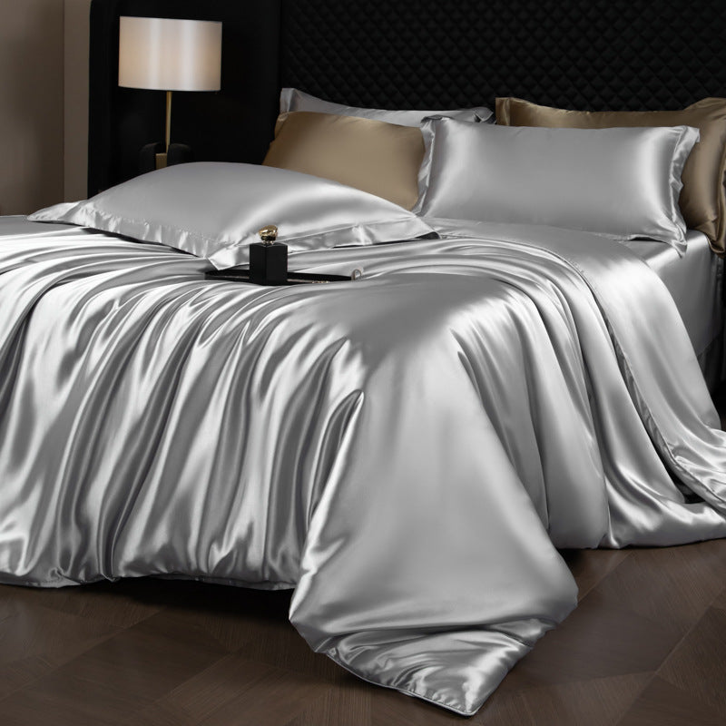 Luxury Black Satin Bedding Set | Silky Smooth Duvet Cover with Pillowcases - Queen & King
