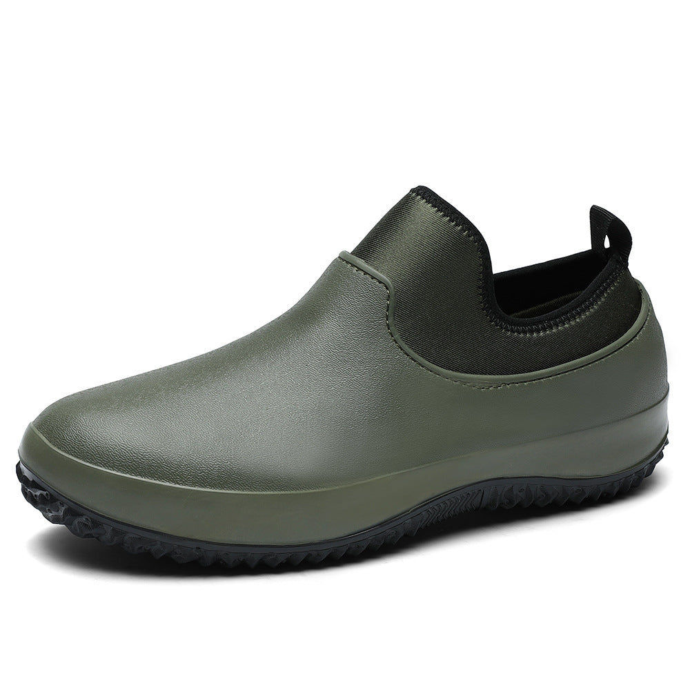 Waterproof Slip-On Chef Shoes Men Women | Non-Slip Kitchen Work Shoes Rain Shoes Black Red