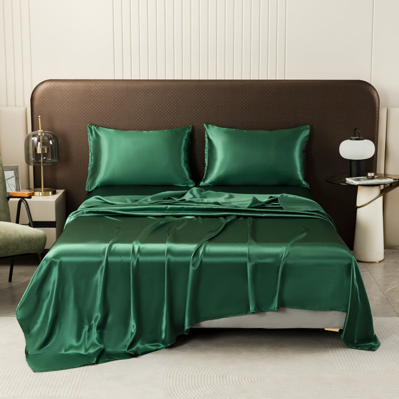Black Satin Bed Sheet Set | Luxury Silky Smooth Bedding Set with Pillowcases