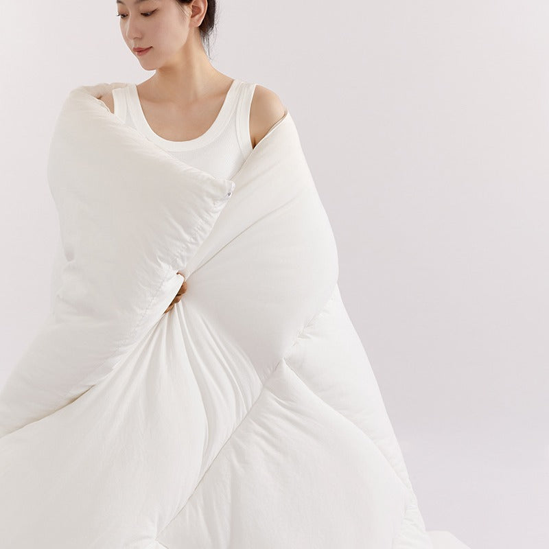 Luxury Fluffy White Comforter | Ultra-Soft Quilted Duvet Insert | All-Season Bed Comforter King Queen Full Twin