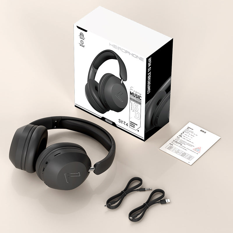 Wireless Bluetooth Over-Ear Headphones 6D Immersive Stereo Sound Foldable On-Ear Headset with Wired Mode USB Charging Cable Mic for Music Gaming Travel School - SY-T4
