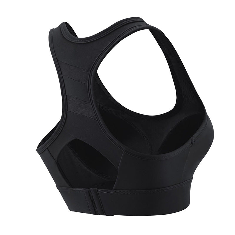 High Impact Sports Bra Women | Shockproof Fixed Cup Racerback Workout Bra | Adjustable Back Closure Gym Bra