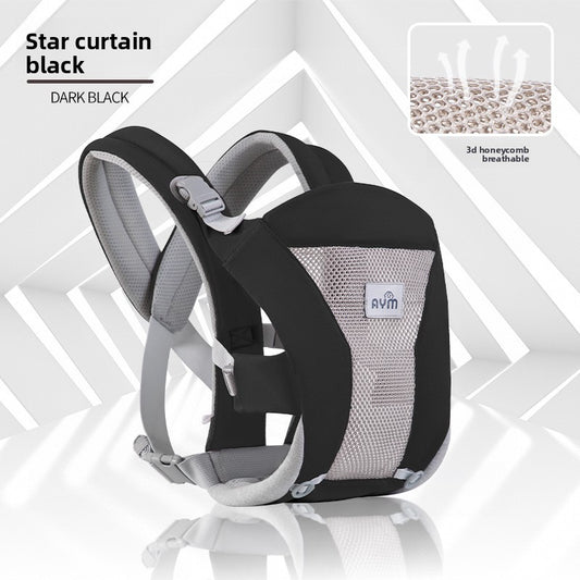 AYM Star Curtain Dark Black Baby Carrier | 3D Honeycomb Breathable Ergonomic Infant Carrier with Buckle Straps