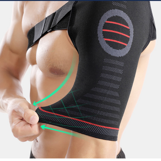 Adjustable Compression Shoulder Brace Support | Rotator Cuff Injury Recovery Strap for Men Women Sports