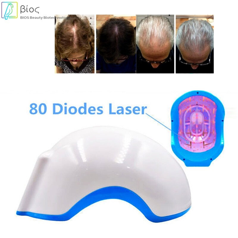 BIOS 80 Diodes Laser Hair Growth Helmet | Low Level Laser Therapy Cap | Hair Regrowth Treatment for Men & Women | Hair Loss Solution