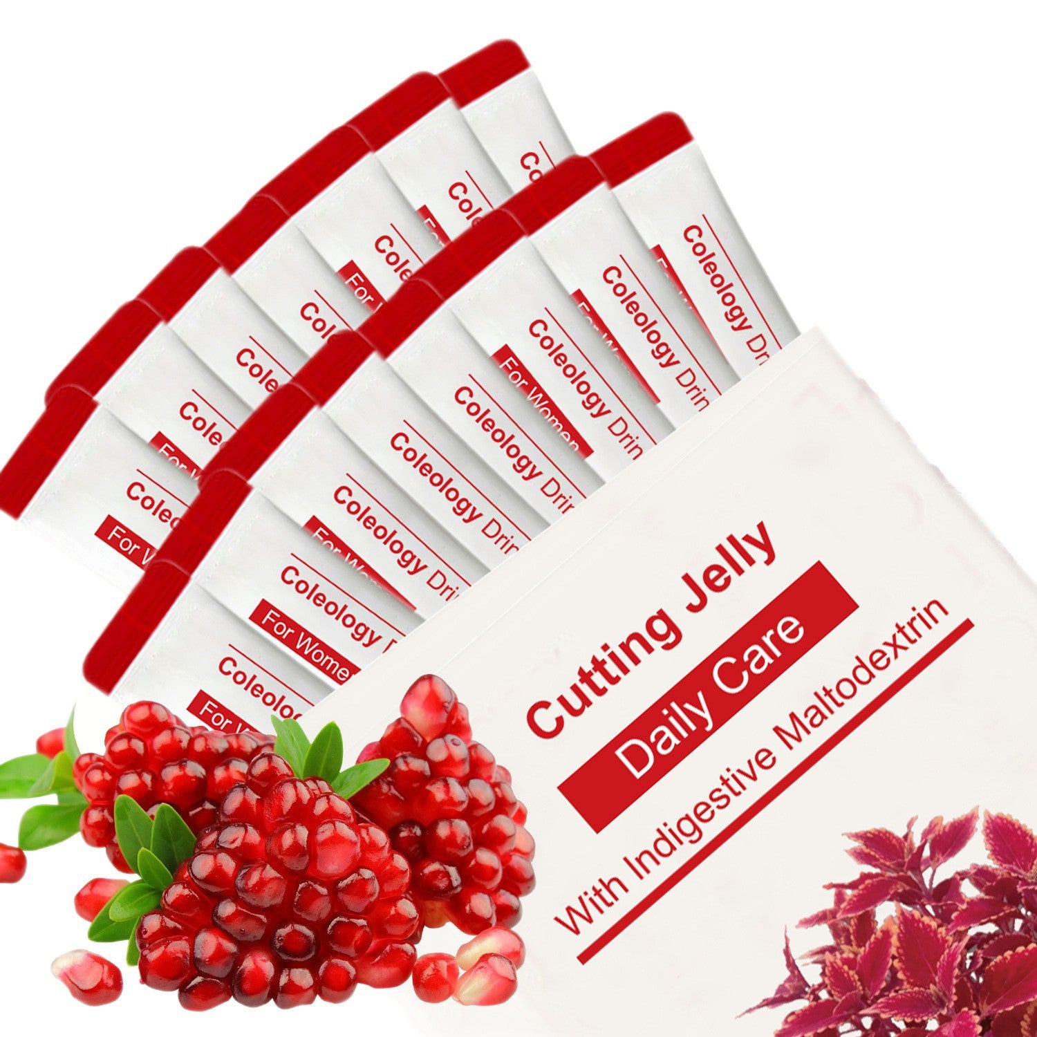 Coleology Cutting Jelly Daily Care | Digestive Wellness Jelly Sachets | Pomegranate & Mango Fruit Enzyme Supplement