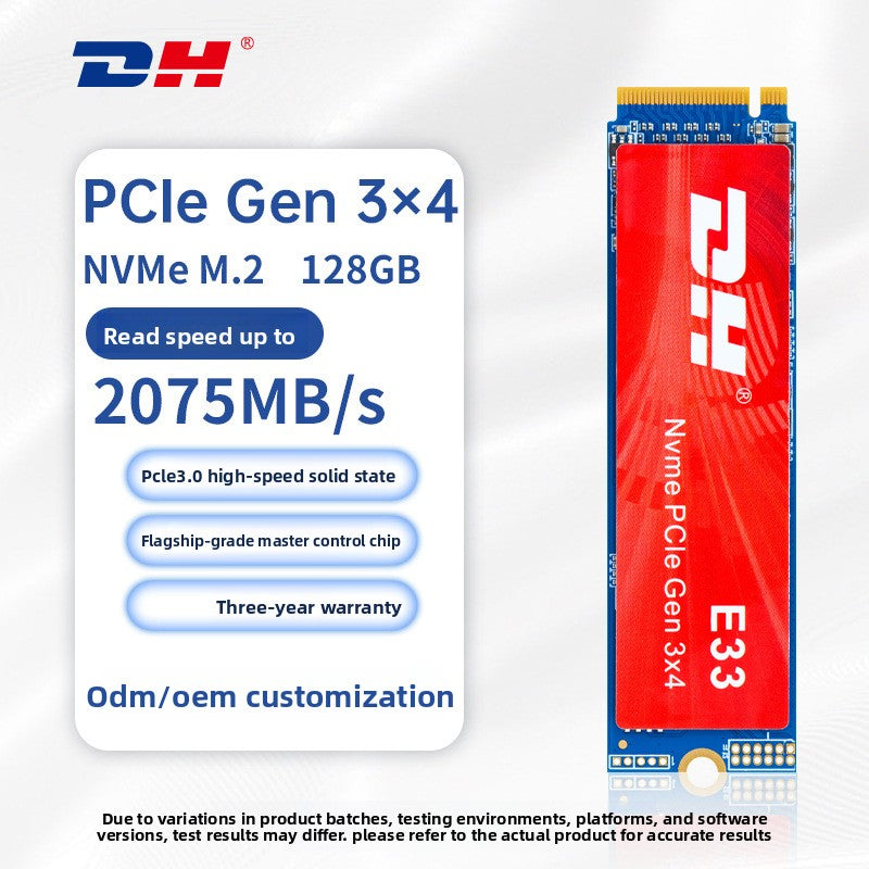 DH E33 128GB NVMe M.2 SSD | PCIe Gen 3x4 2075MB/s Internal Solid State Drive | Flagship Chip 3-Year Warranty Laptop PC Upgrade