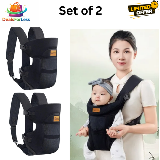 Ergonomic Baby Carrier Set of 2 | Structured Buckle Front & Back Infant Carrier with Mesh Panel | Newborn to Toddler