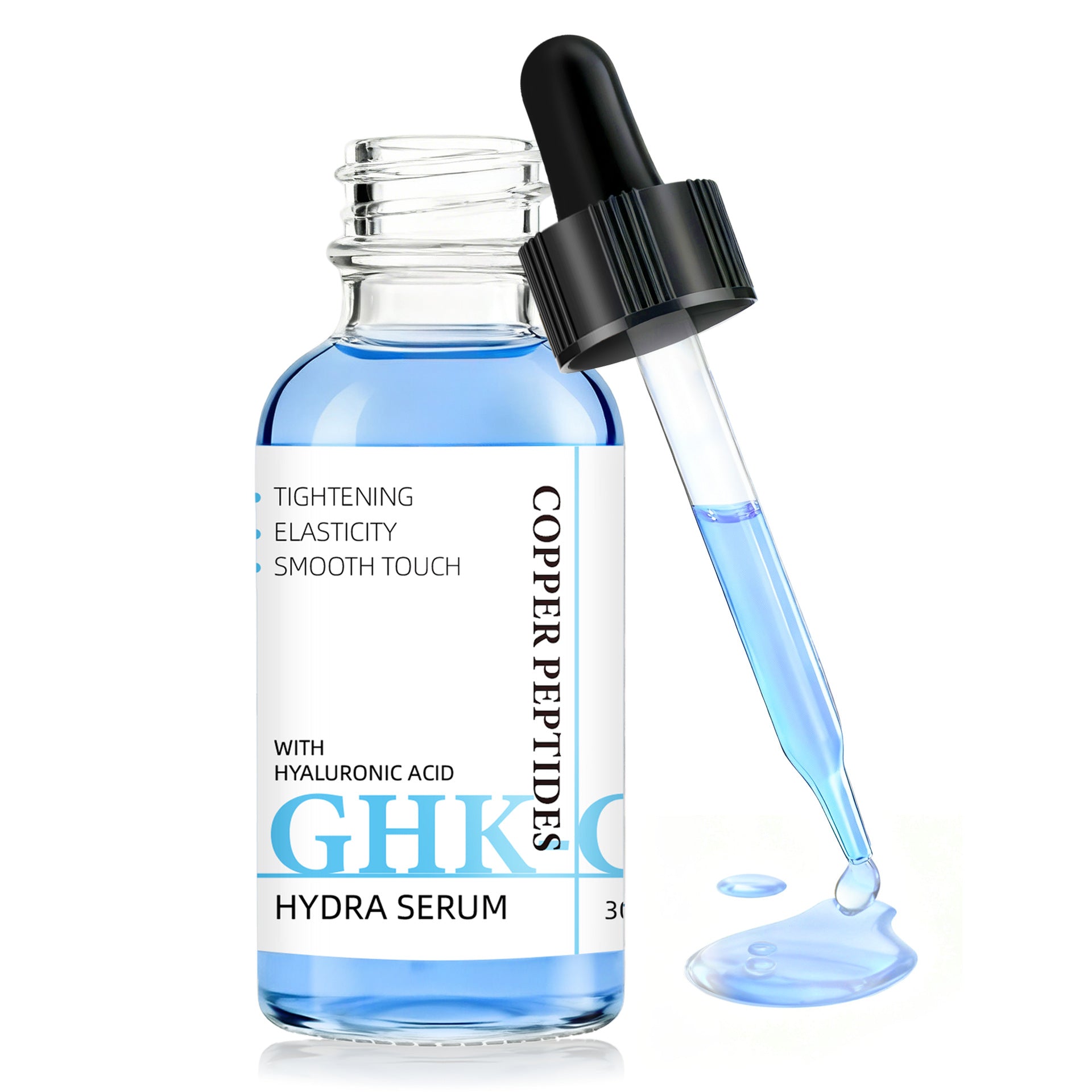 سيروم GHK-Cu المرطب بببتيدات النحاس | سيروم حمض الهيالورونيك للوجه | سيروم لشد البشرة وتنعيمها ومكافحة علامات التقدم في السن 30 مل 