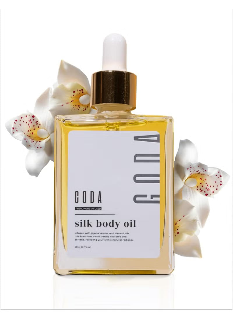 GODA Pheromone Infused Silk Body Oil - Jojoba, Argan & Almond Oil | Deep Hydration & Natural Radiance | 60ml