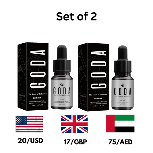 GODA The Sense of Seduction – Pheromone Infused Cologne For Him Set of 2 (2 x 15ml) | Addictive Mysterious Seductive Dropper Fragrance
