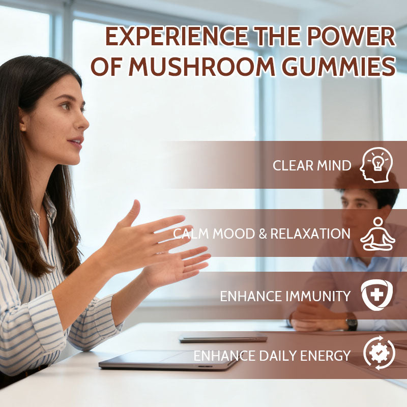 Winstown Daynee 10-in-1 Mushroom Gummies – 60 Vegan Gummies | Immunity, Focus, Energy & Mood Support | Daily Mushroom Blend Supplement