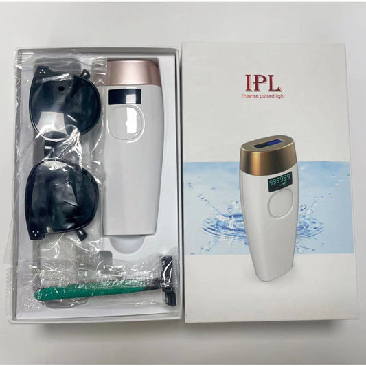 IPL Hair Removal Device Kit 999999 Flashes | Permanent Painless Laser Hair Remover | Includes Goggles & Razor | LCD Display
