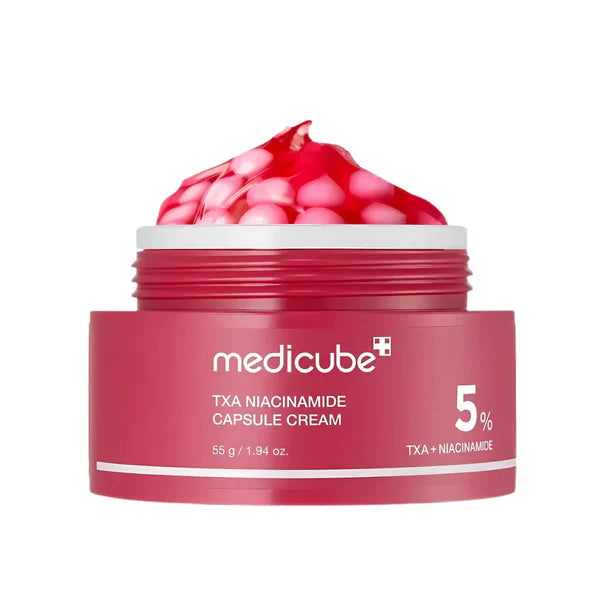 Medicube Capsule Cream Set of 4, Korean Hyaluronic Collagen Vitamin C TXA Niacinamide Face Moisturizer Bundle, Anti Aging Brightening Pore Tightening K-Beauty Skincare Gift
