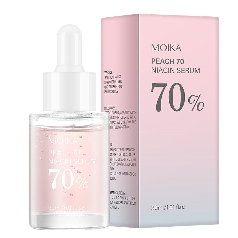 MOIKA Peach 70% Niacin Serum | Fade Acne Marks Brighten Skin Tone Shrink Pores Lightweight Face Serum 30ml