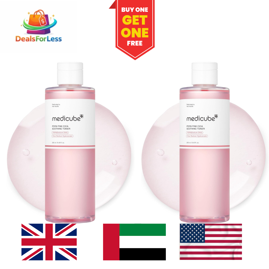 Medicube PDRN Pink Cica Soothing Toner Buy One Get One Free | Sodium DNA & Cica Sodium Hyaluronate | Calming Hydrating Korean Toner 250ml