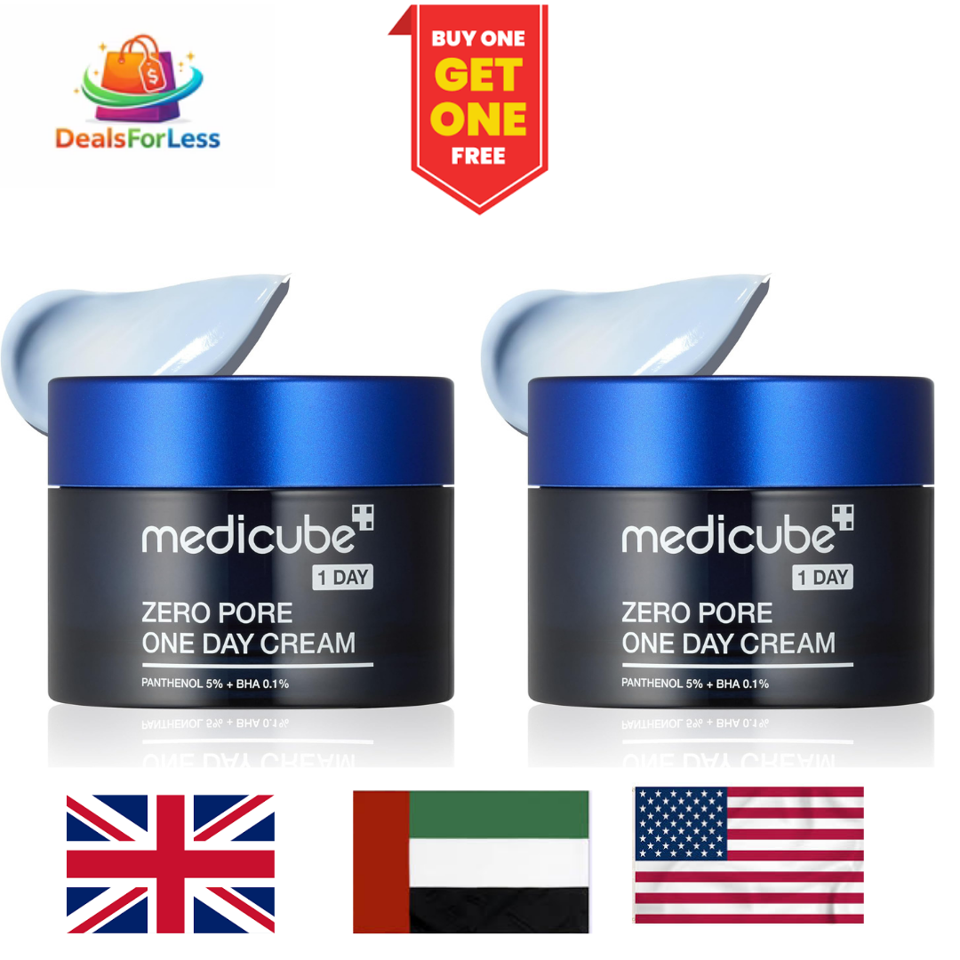Medicube Zero Pore One Day Cream BOGO | Panthenol 5% + BHA 0.1% | Pore Minimizing Korean Moisturizer | Buy One Get One Free