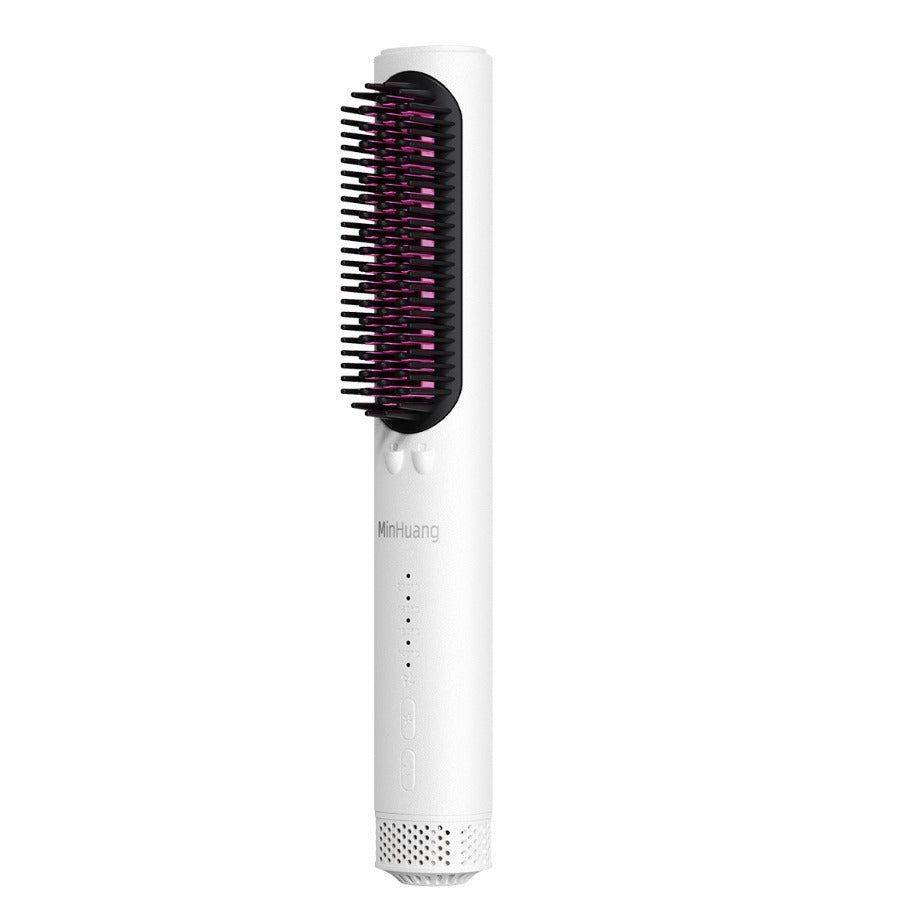 MinHuang Cordless Hair Straightener Brush | Wireless Rechargeable Heated Straightening Comb | Ionic Anti-Frizz Portable Hair Styler for Smooth Silky Hair | Travel Ready All Hair Types