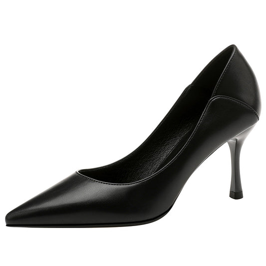 Minimalist Pointed Toe Stiletto Pumps Women Patent Leather High Heels Nude Black Ivory Office Party Dress Shoes