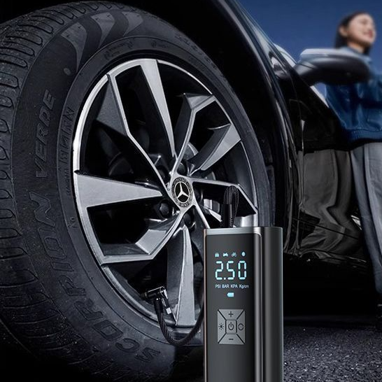 Portable Digital Tire Inflator | Cordless Electric Air Pump with LCD Display PSI BAR KPA for Car Bike