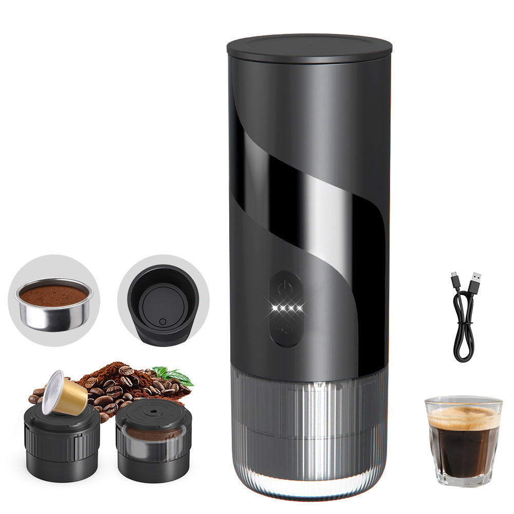 Portable Espresso Machine USB Rechargeable Capsule Ground Coffee Maker Mini Travel | Electric Handheld Espresso Maker for Car Outdoor Camping Office