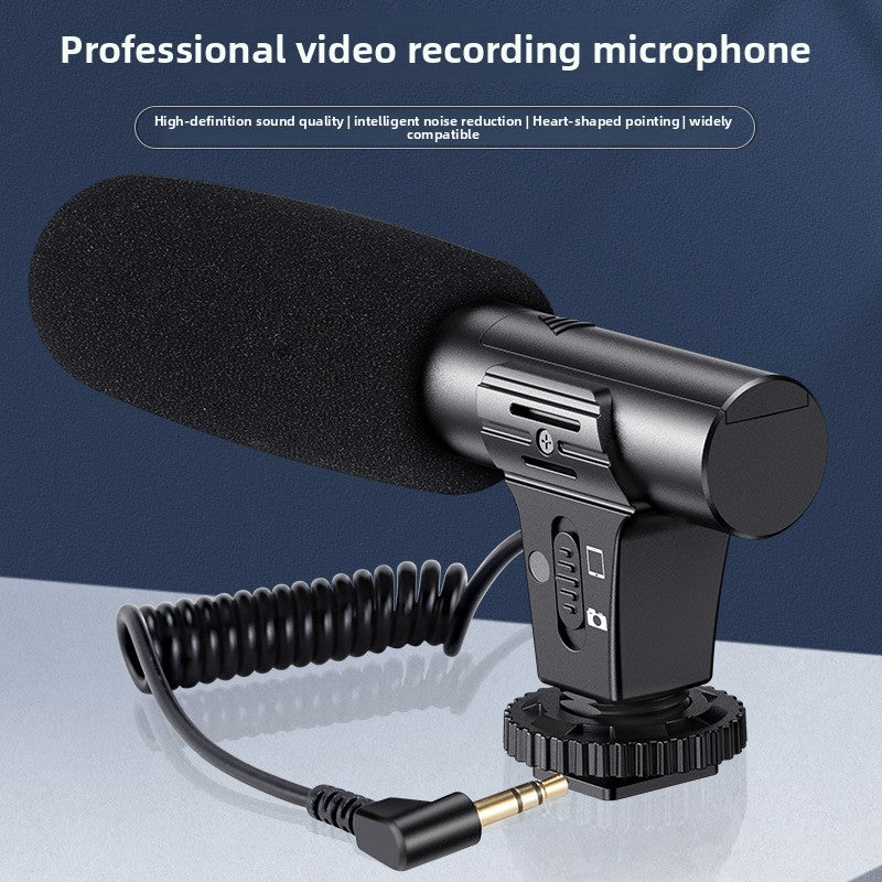 Hot Rackets Filmmaking Shotgun Camera Microphone Cardioid Condenser Hot Shoe Mount 3.5mm Coil ...
