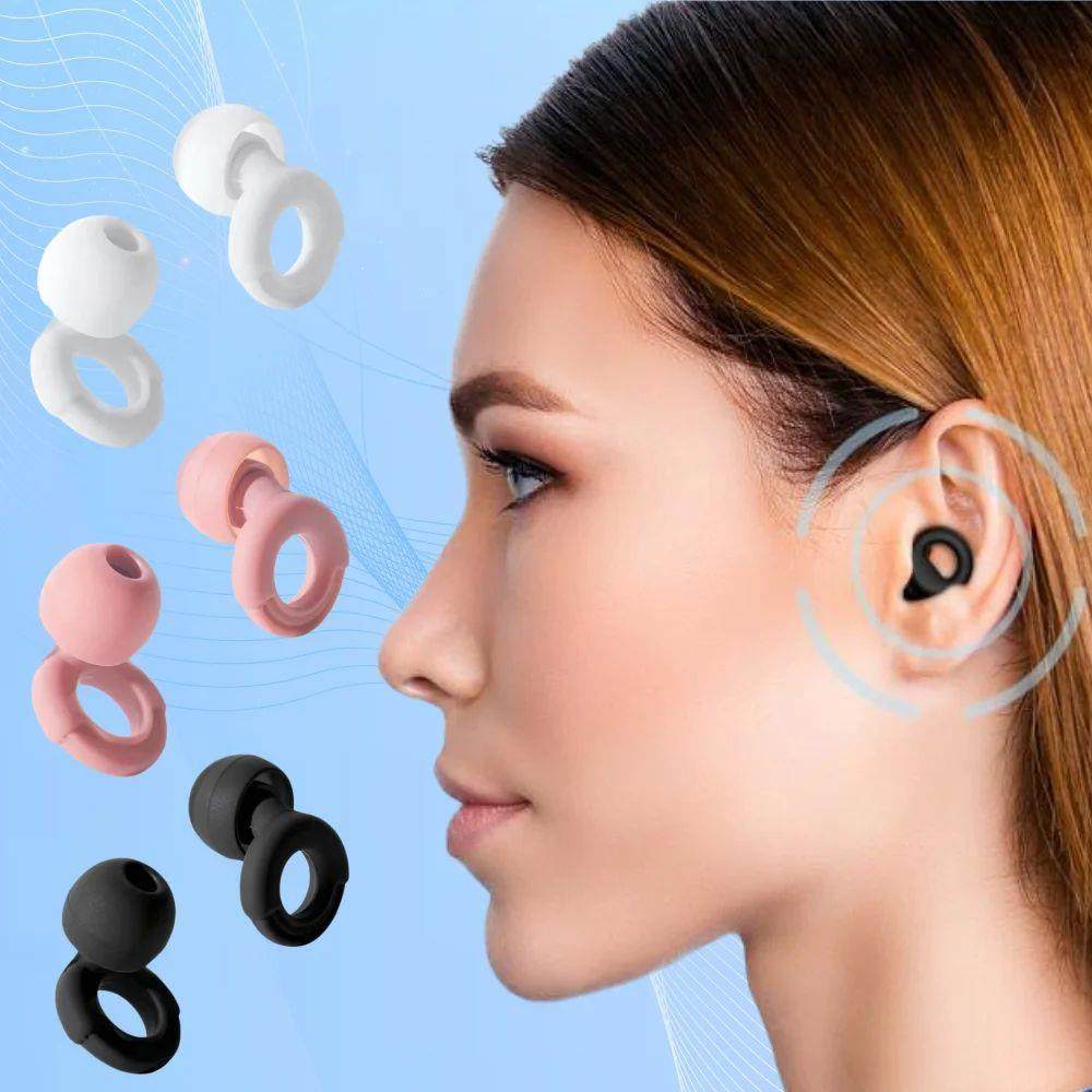 Silicone Ear Tips Replacement for Earbuds | Noise Reducing Ear Plugs | White Pink Black | 3 Pairs Set