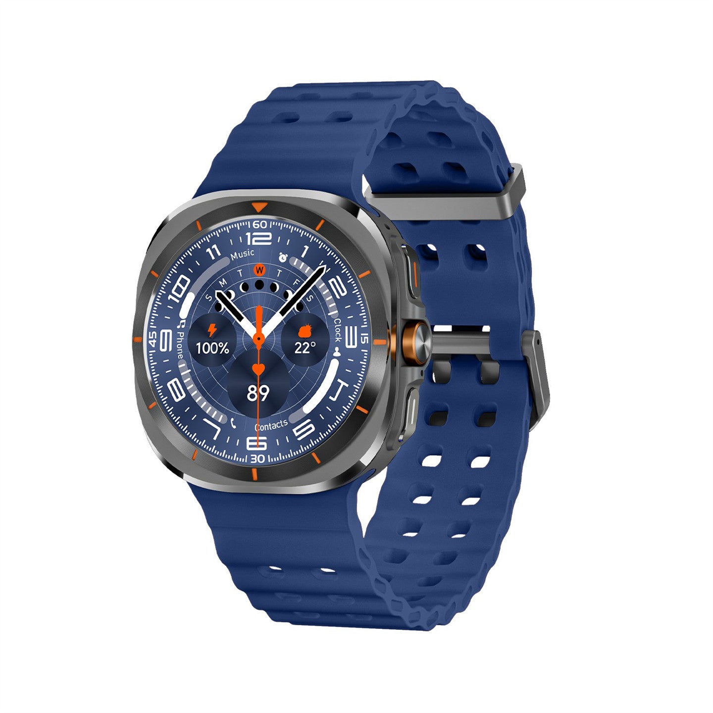 Sport Smart Watch | Heart Rate, Health Monitor & Fitness Tracker ? Blue Silicone Band, Tactical Design