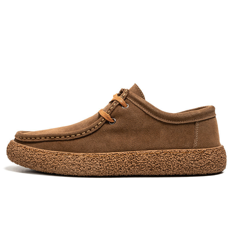 Suede Lace Up Casual Shoes Men Moccasin Wallabee Style Crepe Sole Loafer | Comfortable Everyday Flat Walking Shoes Outdoor Fashion Sneaker
