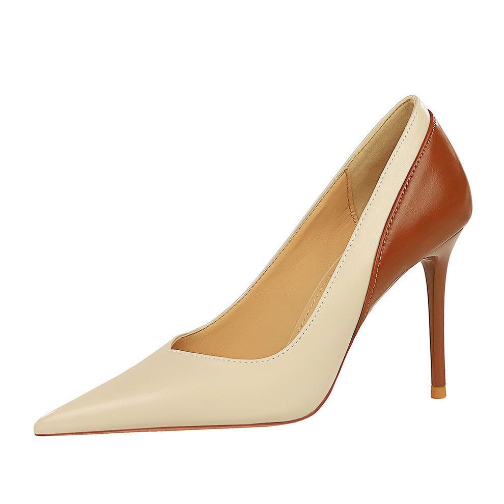 Tan Caramel Leather Bow Detail Pointed Toe Stiletto Pumps | Women's Designer Inspired High Heel Shoes