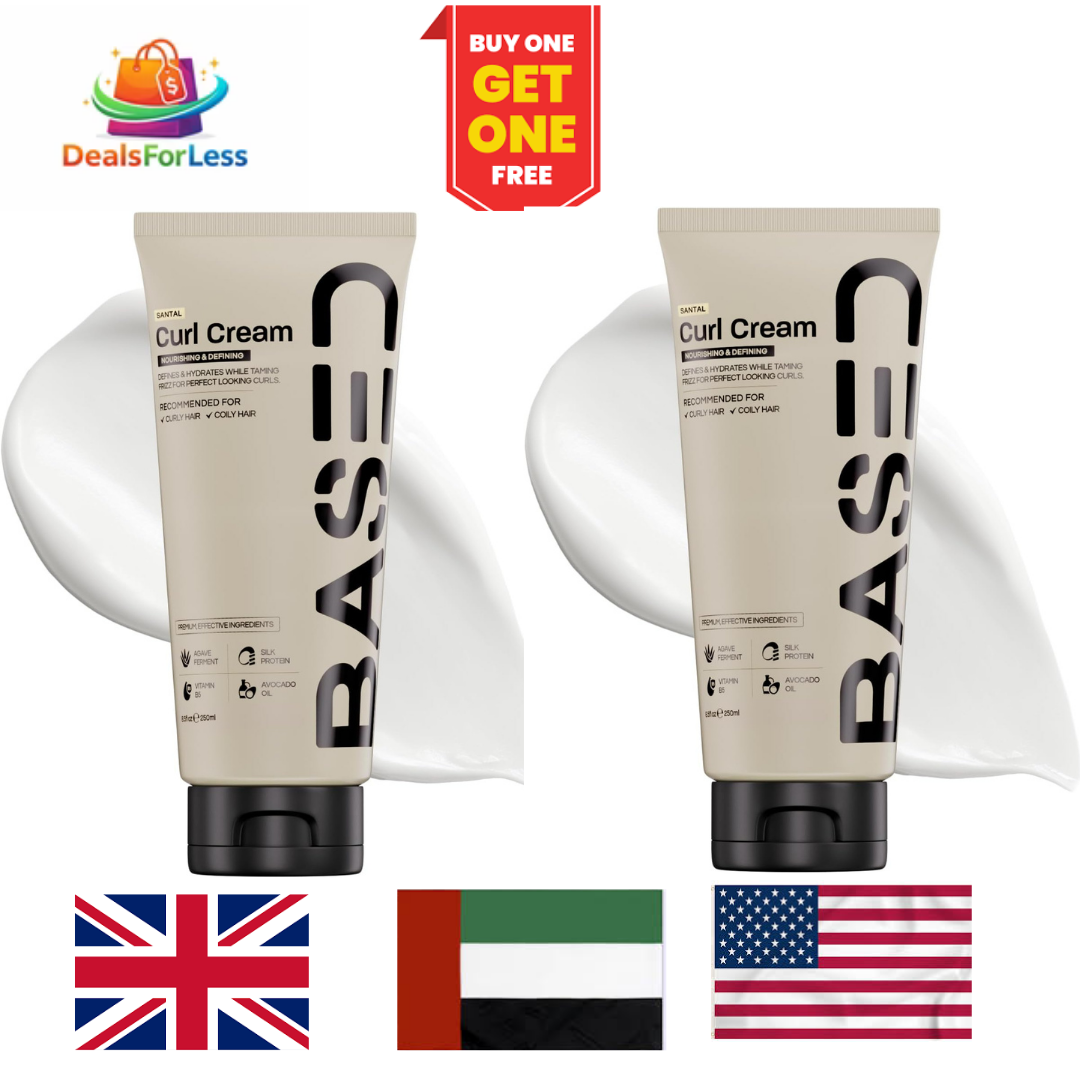 BASED Santal Curl Cream BOGO | Nourishing & Defining | Agave, Silk Protein & Avocado Oil | Curly & Coily Hair 8.5oz x2