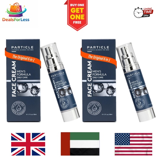 Particle 6-in-1 Men's Face Cream – Buy One Get One Free | Daily Care Anti-Aging Moisturizer with 12 Essential Ingredients | 1.7 fl oz x2