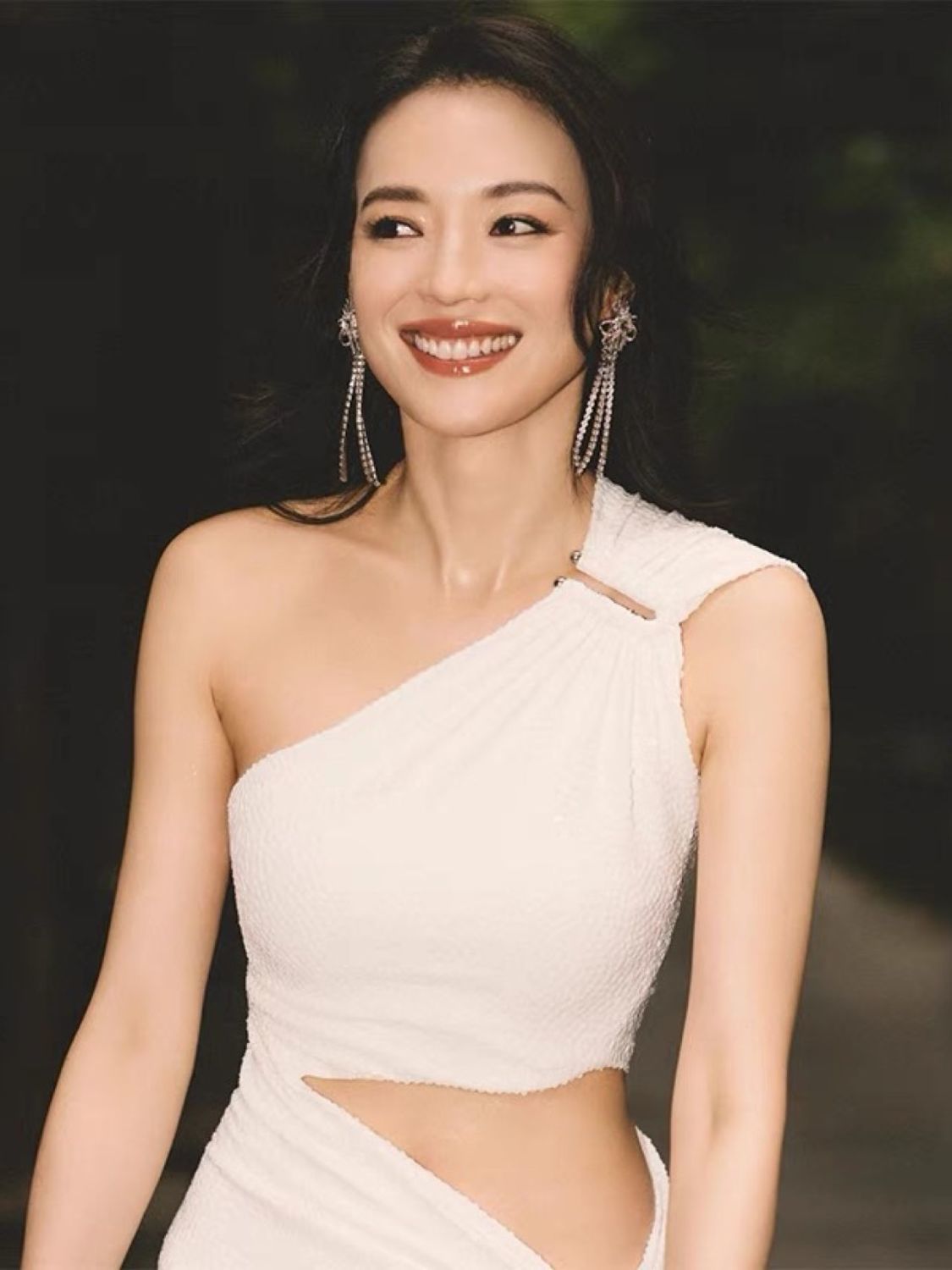 White One Shoulder Crop Top & High Slit Maxi Skirt Set | Elegant Cutout Two Piece Dress | Luxury Resort Evening Outfit Women
