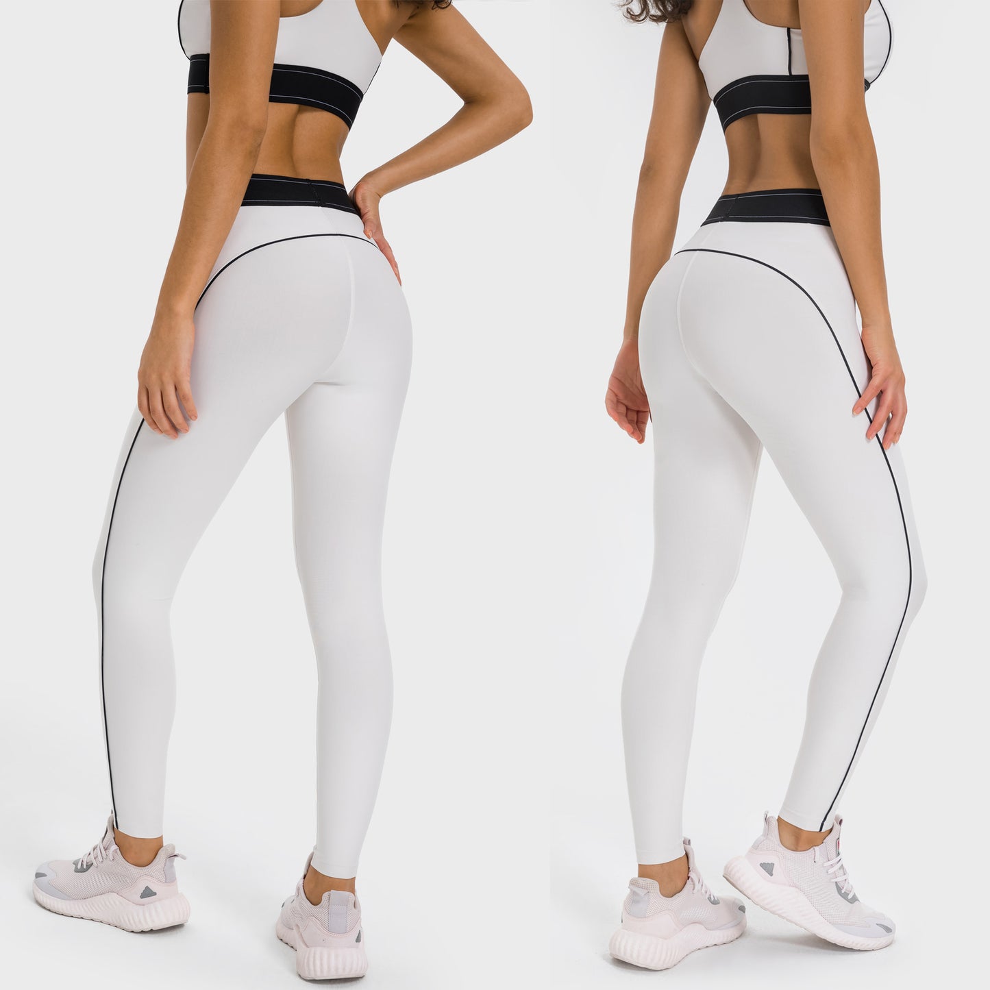 Black 2-Piece Activewear Set | High Waist Leggings & Racerback Sports Bra for Women
