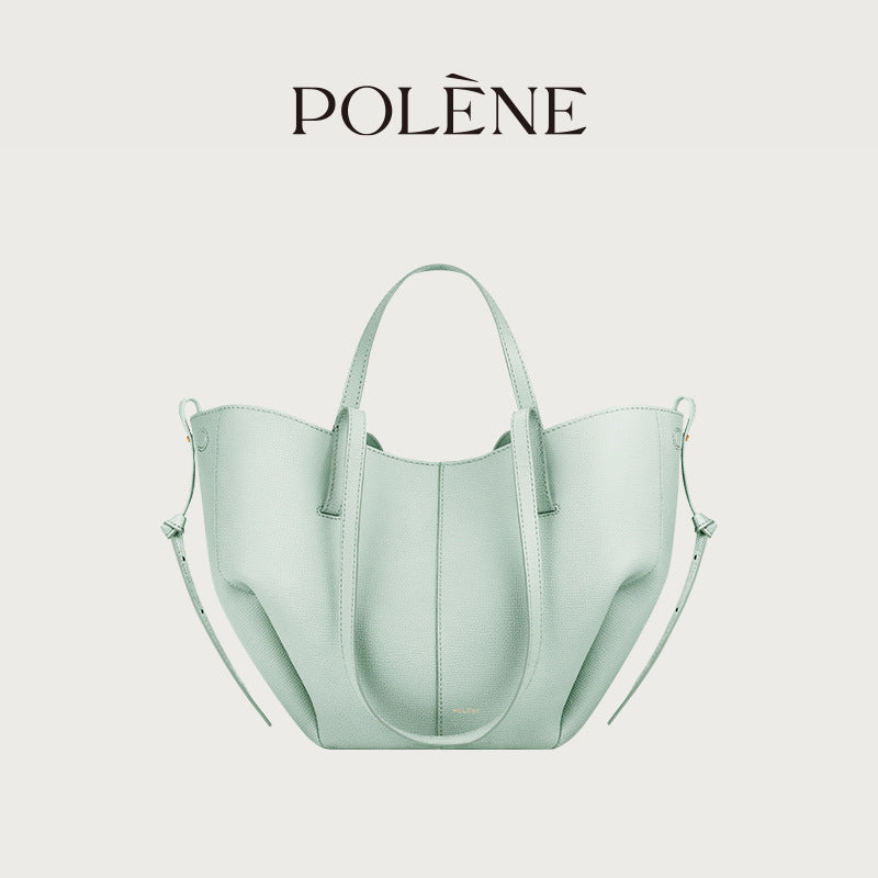 Polene Numero Un Maxi Bag in Marrone Cammello - Autentica Borsa Tote Francese in Pelle | Borsa a Spalla Curva Firmata con Lacci Regolabili