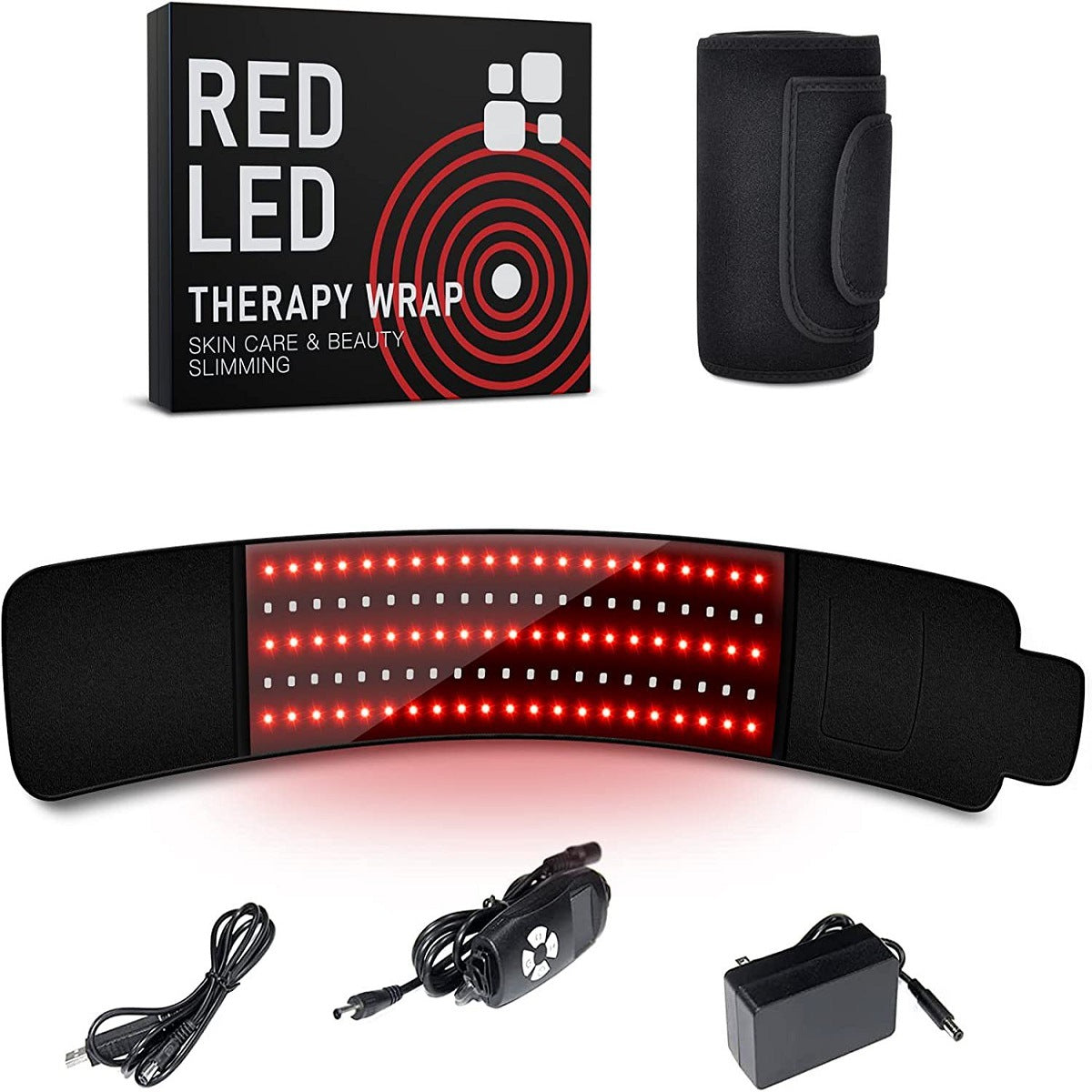 Red Light Therapy Waist Belt | Infrared LED Body Wrap for Back Pain Relief, Belly Fat & Body Sculpting