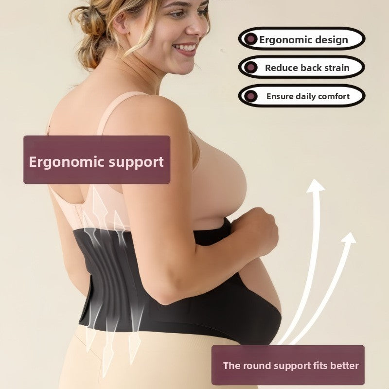 Ergonomic Maternity Back Support Belt | Reduces Back Strain & Ensures Daily Comfort | Round Fit Pregnancy Lumbar Band | Breathable Bump Support Brace